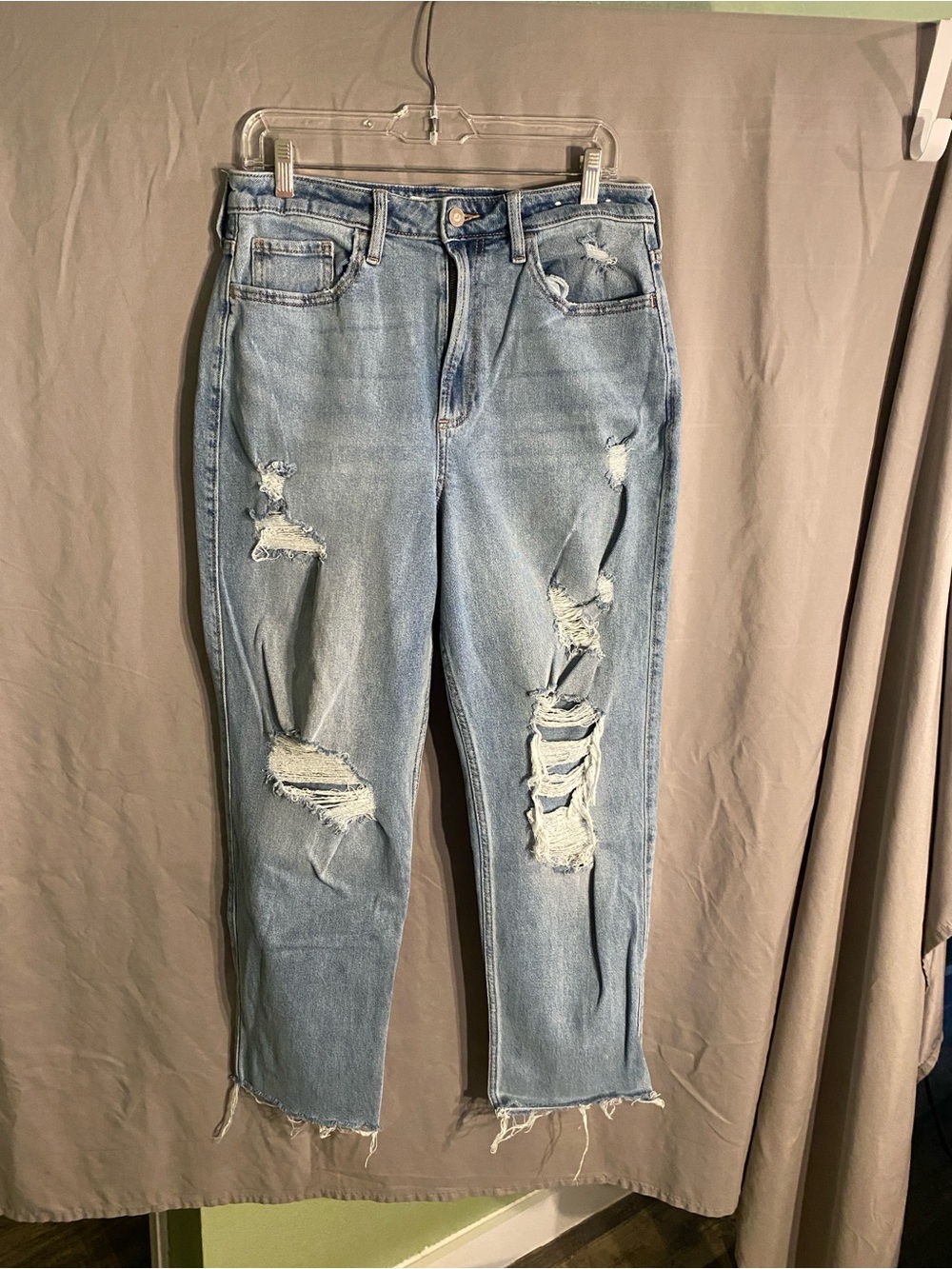 Hollister Light Blue Distressed Boyfriend Jeans